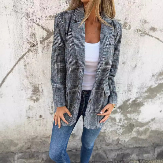 Women’s Retro Houndstooth Suit Jacket