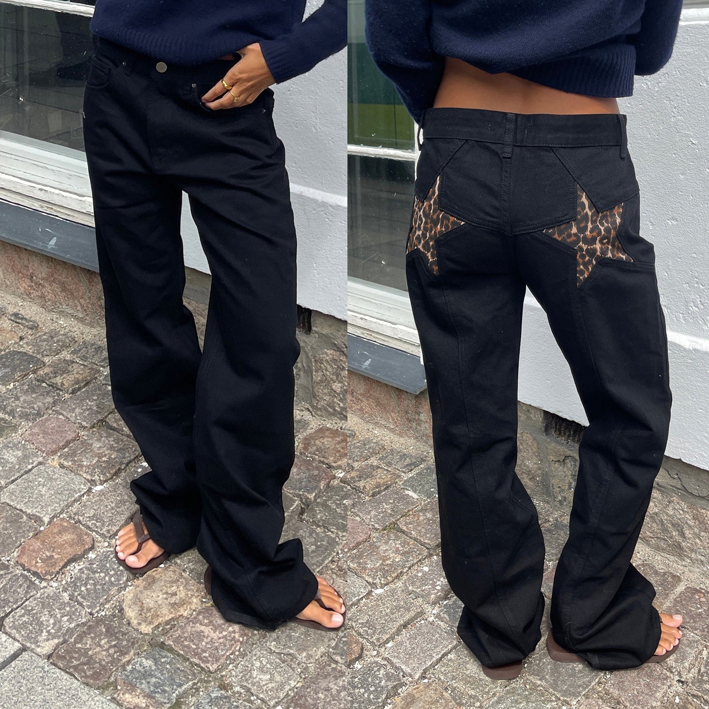 Retro Star Patchwork Jeans