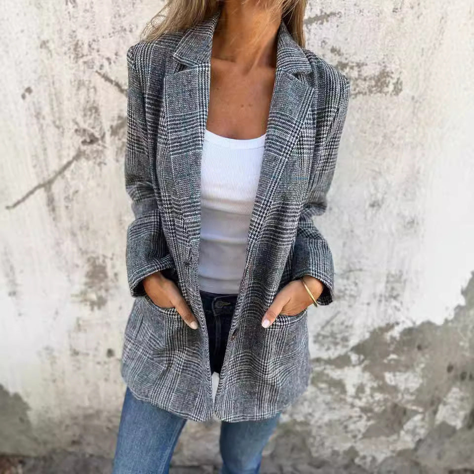 Women’s Retro Houndstooth Suit Jacket