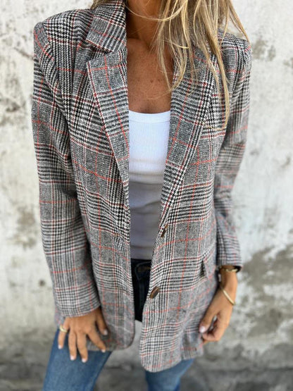 Women’s Retro Houndstooth Suit Jacket