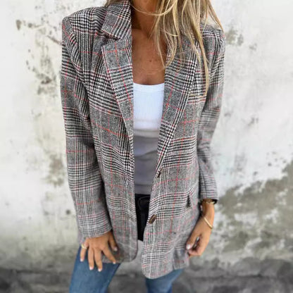 Women’s Retro Houndstooth Suit Jacket