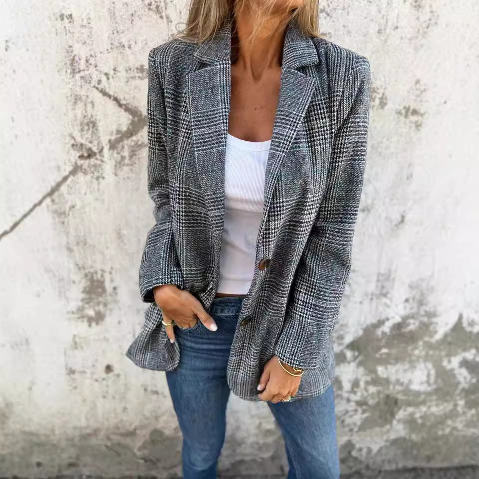 Women’s Retro Houndstooth Suit Jacket
