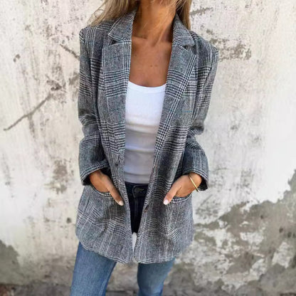 Women’s Retro Houndstooth Suit Jacket